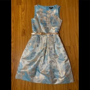 Beautiful Blue and Gold Tahiti Formal Dress